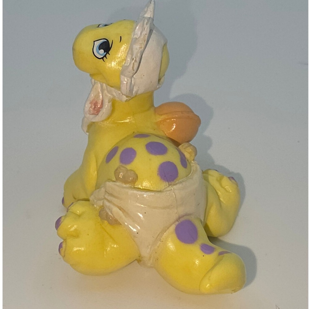 LGT Baby Dinosaur Figure Small Yellow  1992 PVC Figure Rare Vintage Toy Fair - Picture 2 of 8